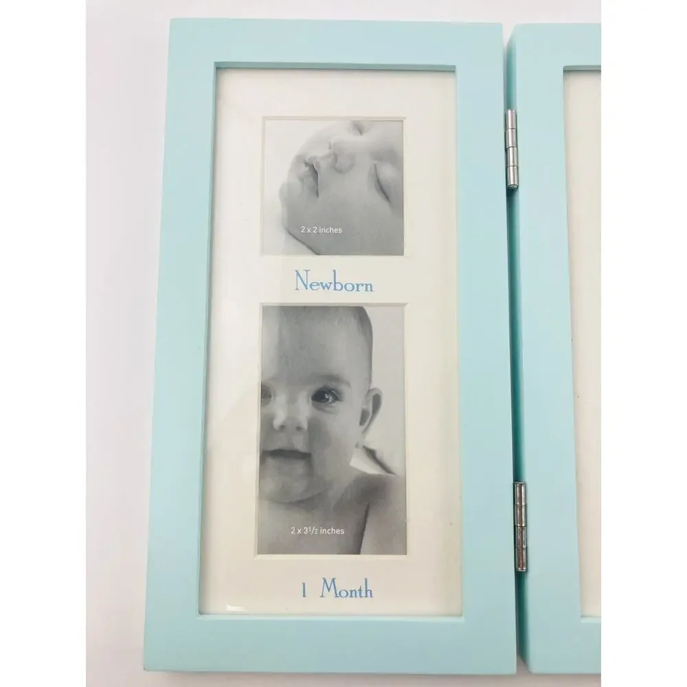 Blue Baby First Year Picture Frame Trifold Hinged 6 Photos Months Target Home Ma
